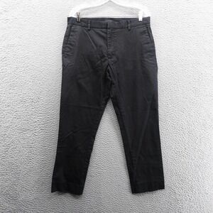 COS Twill Tailored Trousers‎ Chino Pants 34x27 Black Mens Flat Front Mid Rise